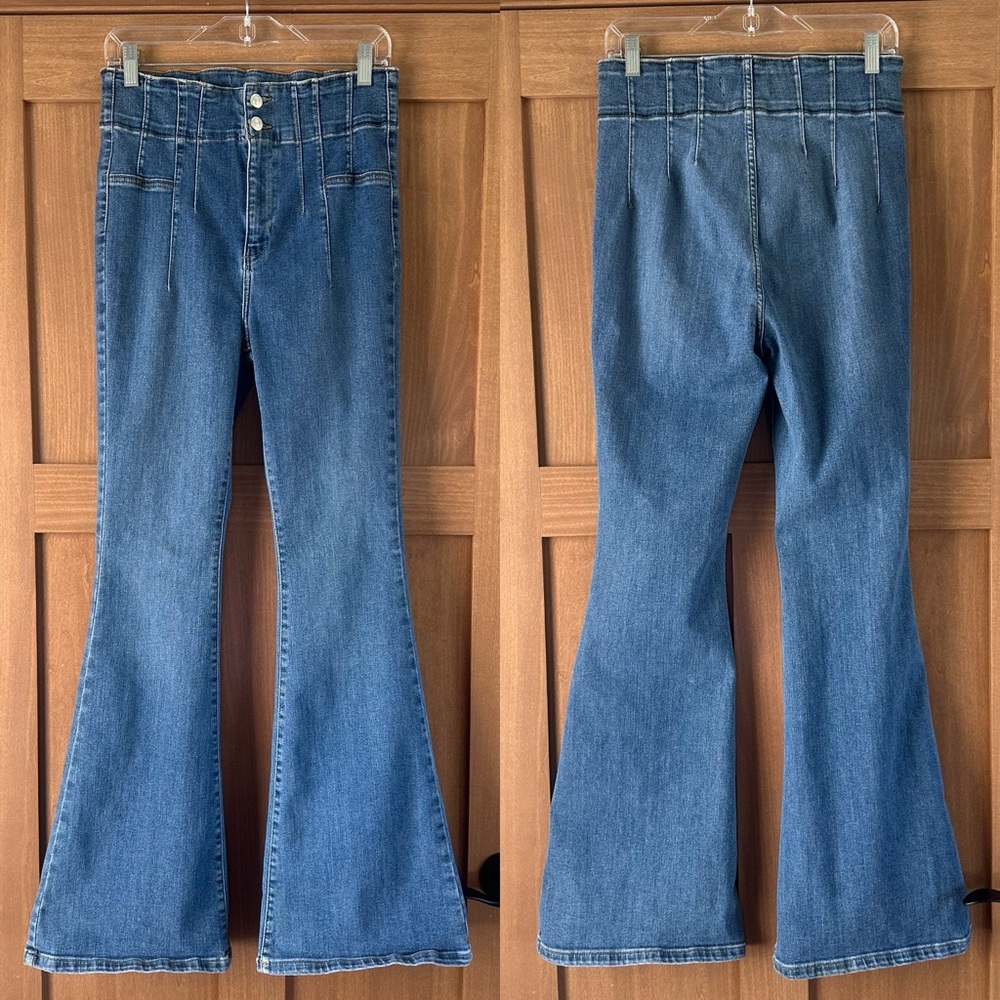 Free People We The Free Jayde Flare Jeans Super High-Rise size 29 - Picture 2 of 16